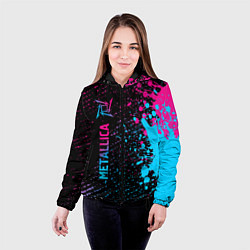 Куртка с капюшоном женская Metallica - neon gradient: по-вертикали, цвет: 3D-черный — фото 2