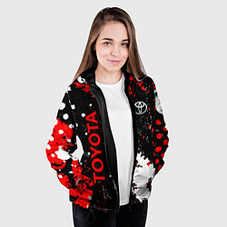 Куртка с капюшоном женская Toyota - краска, цвет: 3D-черный — фото 2