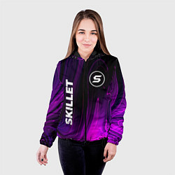 Куртка с капюшоном женская Skillet violet plasma, цвет: 3D-черный — фото 2