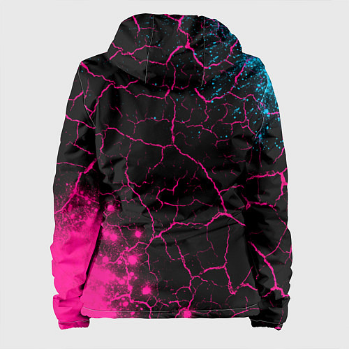 Женская куртка Metallica - neon gradient: символ и надпись вертик / 3D-Черный – фото 2