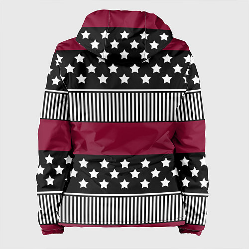 Женская куртка Burgundy black striped pattern / 3D-Черный – фото 2