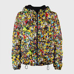 Куртка с капюшоном женская Симпсоны все Герои, цвет: 3D-черный