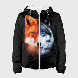 Куртка с капюшоном женская Волк и Лисица, цвет: 3D-белый