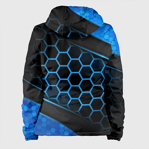 Женская куртка Объемные соты - герб России / 3D-Черный – фото 2