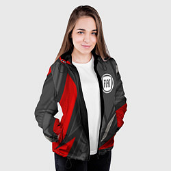 Куртка с капюшоном женская Fiat sports racing, цвет: 3D-черный — фото 2