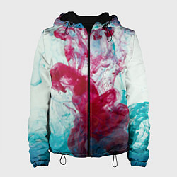 Куртка с капюшоном женская Абстрактный красочный дым, цвет: 3D-черный