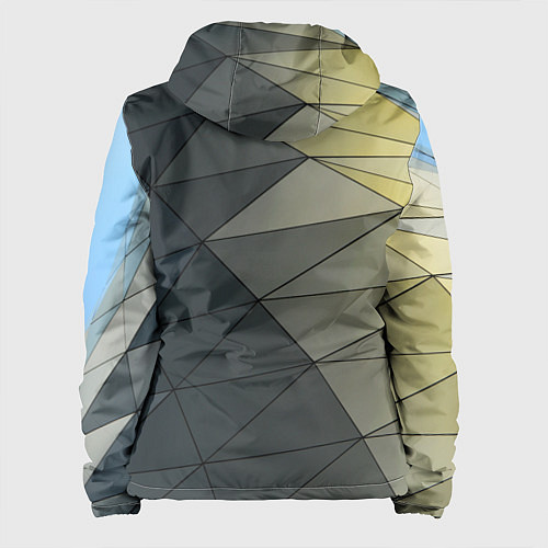 Женская куртка Абстрактная сетка из множества фигур / 3D-Черный – фото 2
