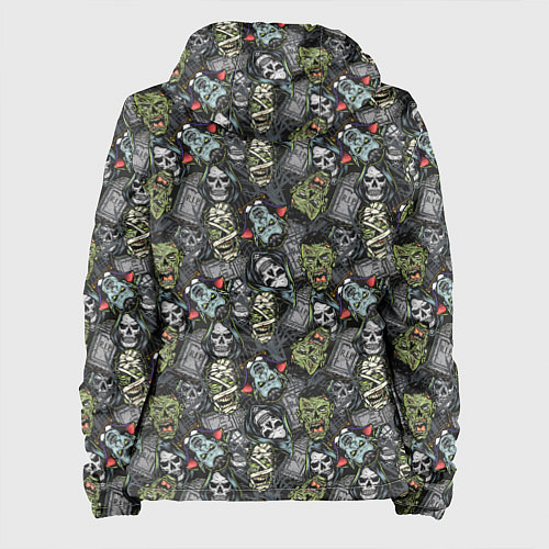 Женская куртка Череп, зомби и вампир / 3D-Черный – фото 2