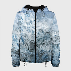 Куртка с капюшоном женская Ледяные горы со снегом, цвет: 3D-черный