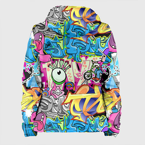 Женская куртка Велосипедист и глаз граффити / 3D-Белый – фото 2
