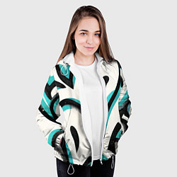 Куртка с капюшоном женская Узоры в стиле граффити, цвет: 3D-белый — фото 2