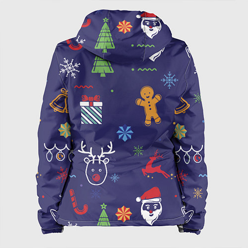 Женская куртка Новый год олени, ангелы, снежинки / 3D-Белый – фото 2