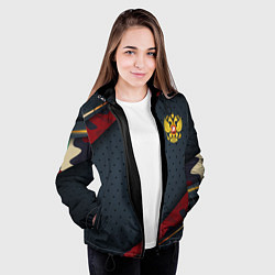 Куртка с капюшоном женская Герб России черно-красный камуфляж, цвет: 3D-черный — фото 2