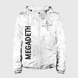 Куртка с капюшоном женская Megadeth glitch на светлом фоне: надпись, символ, цвет: 3D-белый
