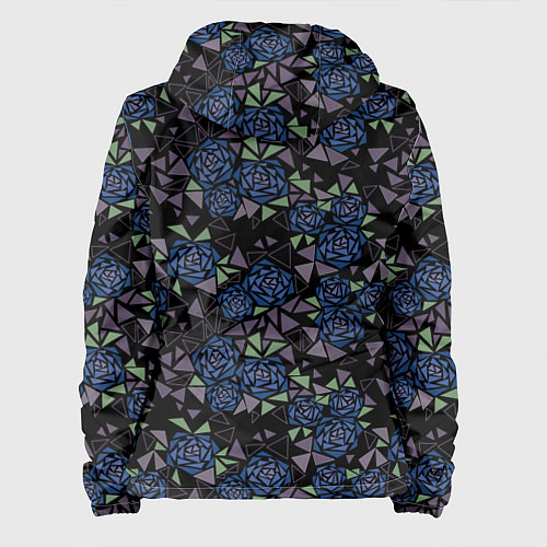 Женская куртка Мозаичный геометрический узор Розы / 3D-Белый – фото 2