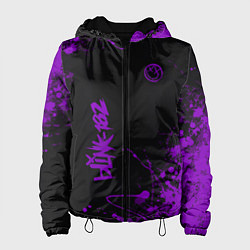 Куртка с капюшоном женская Blink 182 фиолетовые брызги, цвет: 3D-черный