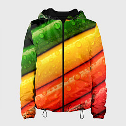 Куртка с капюшоном женская Мокрые карандаши, цвет: 3D-черный