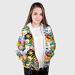 Куртка с капюшоном женская Skzoo stickers characters, цвет: 3D-белый — фото 2