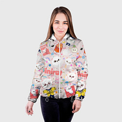 Куртка с капюшоном женская Skzoo Jinniret pattern cartoon avatar, цвет: 3D-белый — фото 2
