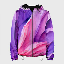 Куртка с капюшоном женская Необычная акварельная абстракция, цвет: 3D-черный