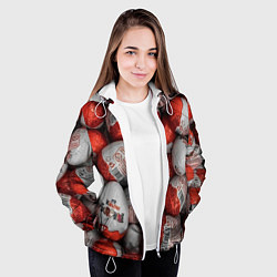 Куртка с капюшоном женская Фон из киндер сюрприз, цвет: 3D-белый — фото 2
