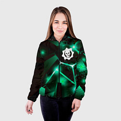 Куртка с капюшоном женская Gears of War разлом плит, цвет: 3D-черный — фото 2