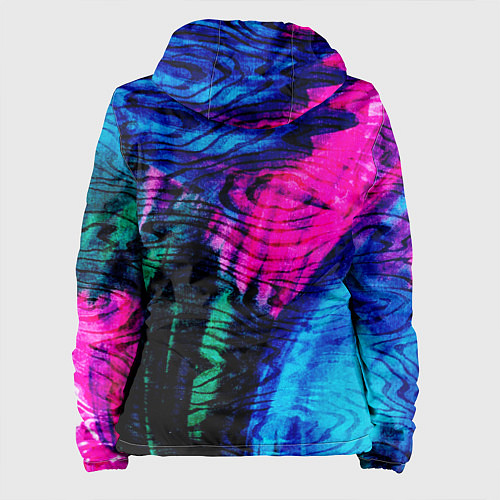 Женская куртка Неоновые краски - абстракция / 3D-Белый – фото 2