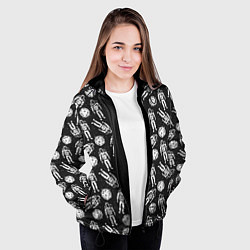 Куртка с капюшоном женская Космонавт и планета, цвет: 3D-черный — фото 2