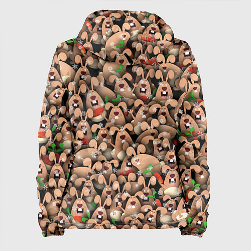 Женская куртка Новогодние зайцы / 3D-Белый – фото 2