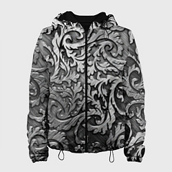 Куртка с капюшоном женская Стальные узоры, цвет: 3D-черный