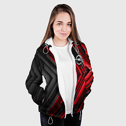 Куртка с капюшоном женская Опель строгий стиль, цвет: 3D-белый — фото 2