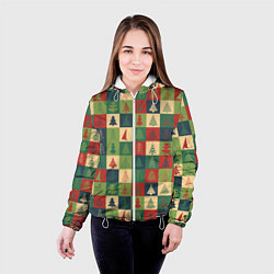 Куртка с капюшоном женская Здравствуй ёлка Новый год, цвет: 3D-белый — фото 2