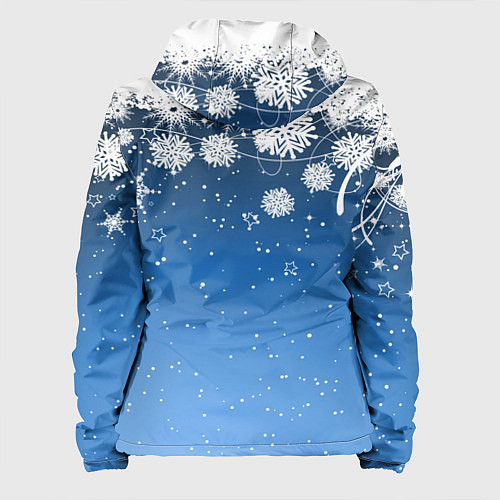 Женская куртка Снежный узор на синем фоне / 3D-Белый – фото 2