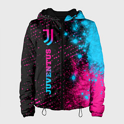 Куртка с капюшоном женская Juventus - neon gradient: по-вертикали, цвет: 3D-черный