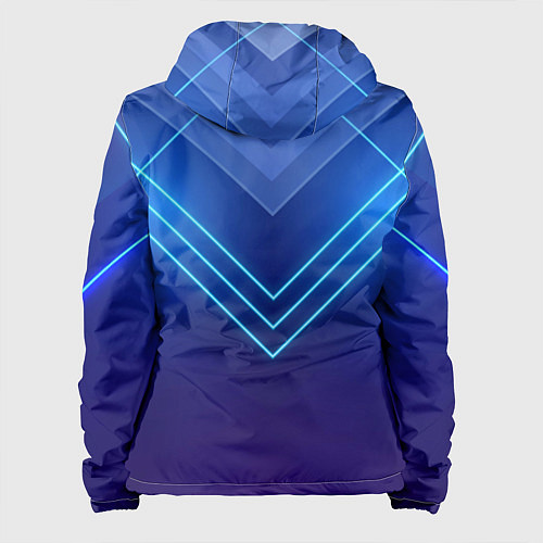 Женская куртка Глубокий синий с неоновыми полосами / 3D-Белый – фото 2