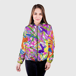 Куртка с капюшоном женская Сочные краски лета и бабочки, цвет: 3D-черный — фото 2