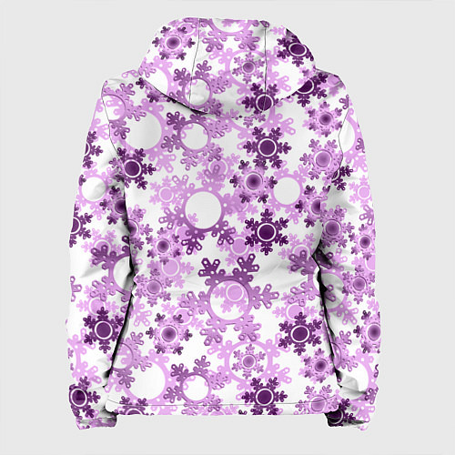 Женская куртка Розовые снежинки на белом фоне Новогодний декор / 3D-Черный – фото 2