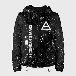 Куртка с капюшоном женская Thirty Seconds to Mars glitch на темном фоне: надп, цвет: 3D-черный