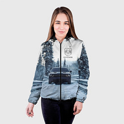 Куртка с капюшоном женская Dodge in winter forest, цвет: 3D-черный — фото 2