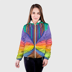 Куртка с капюшоном женская Абстракция воздушный шар, цвет: 3D-белый — фото 2