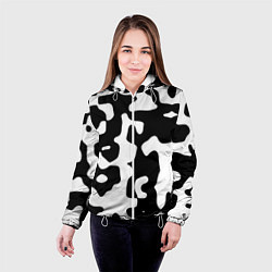 Куртка с капюшоном женская Камуфляж Cowskin крупный, цвет: 3D-белый — фото 2