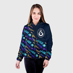 Куртка с капюшоном женская Galatasaray градиентные мячи, цвет: 3D-черный — фото 2
