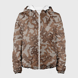 Куртка с капюшоном женская Камуфляж ВСР-84 песчаный, цвет: 3D-белый