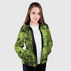 Куртка с капюшоном женская Камуфляж M-84, цвет: 3D-черный — фото 2