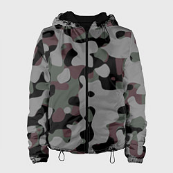 Куртка с капюшоном женская Камуфляж Urban Night, цвет: 3D-черный