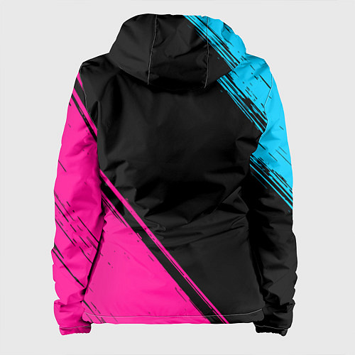 Женская куртка Hoffenheim - neon gradient: надпись, символ / 3D-Черный – фото 2