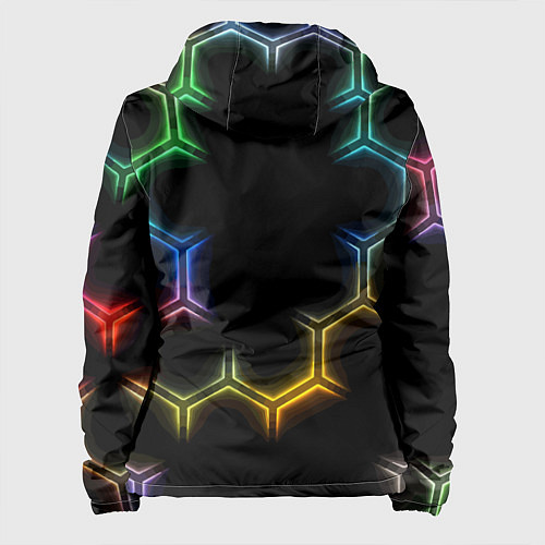 Женская куртка Mercedes - neon pattern / 3D-Белый – фото 2