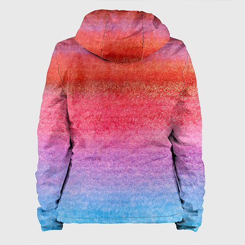 Женская куртка Красно-синий градиент акварель / 3D-Белый – фото 2