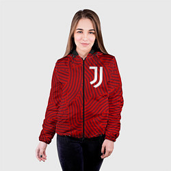 Куртка с капюшоном женская Juventus отпечатки, цвет: 3D-черный — фото 2