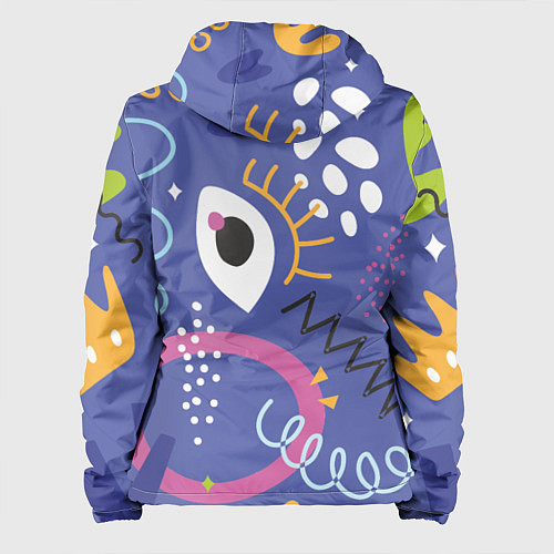 Женская куртка Абстракция глаз корона / 3D-Белый – фото 2